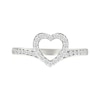 Thumbnail Image 6 of 1/4 CT. T.W. Multi-Diamond Two-in-One Heart Ring Set in Sterling Silver and 10K Rose Gold