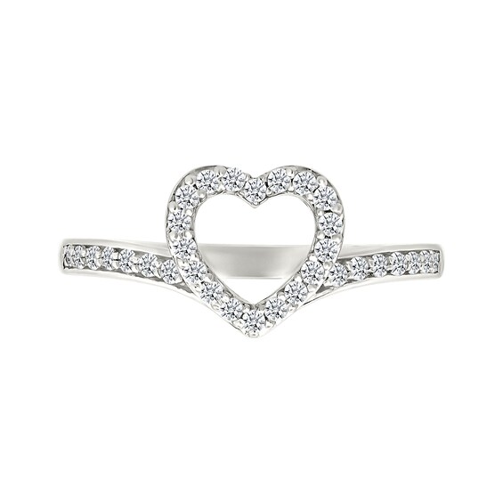 1/4 CT. T.w. Multi-Diamond Two-in-One Heart Ring Set in Sterling Silver and 10K Rose Gold