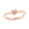 Thumbnail Image 7 of 1/4 CT. T.W. Multi-Diamond Two-in-One Heart Ring Set in Sterling Silver and 10K Rose Gold