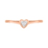 Thumbnail Image 9 of 1/4 CT. T.W. Multi-Diamond Two-in-One Heart Ring Set in Sterling Silver and 10K Rose Gold