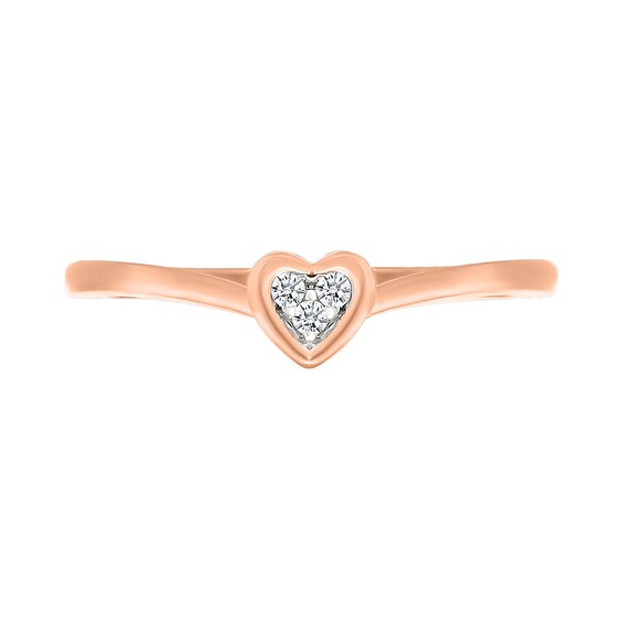 1/4 CT. T.w. Multi-Diamond Two-in-One Heart Ring Set in Sterling Silver and 10K Rose Gold