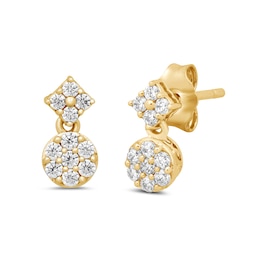1/3 CT. T.W. Multi-Diamond Dangle Drop Earrings in 10K Gold
