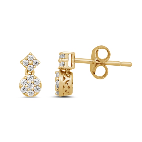 1/3 CT. T.w. Multi-Diamond Dangle Drop Earrings in 10K Gold