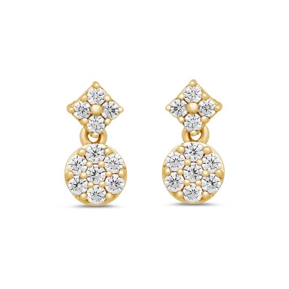 1/3 CT. T.w. Multi-Diamond Dangle Drop Earrings in 10K Gold