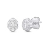 Thumbnail Image 1 of 1/4 CT. T.W. Oval-Shaped Multi-Diamond Scallop Edge Stud Earrings in 10K White Gold