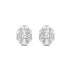 Thumbnail Image 3 of 1/4 CT. T.W. Oval-Shaped Multi-Diamond Scallop Edge Stud Earrings in 10K White Gold