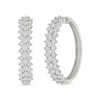 Thumbnail Image 1 of 1 CT. T.W. Diamond Triple Row Hoop Earrings in Sterling Silver