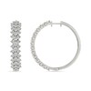 Thumbnail Image 2 of 1 CT. T.W. Diamond Triple Row Hoop Earrings in Sterling Silver