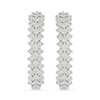 Thumbnail Image 3 of 1 CT. T.W. Diamond Triple Row Hoop Earrings in Sterling Silver