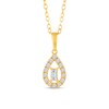 Thumbnail Image 1 of 1/4 CT. T.W. Baguette Diamond Open Teardrop-Shaped Frame Pendant in 10K Gold