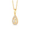 Thumbnail Image 2 of 1/4 CT. T.W. Baguette Diamond Open Teardrop-Shaped Frame Pendant in 10K Gold