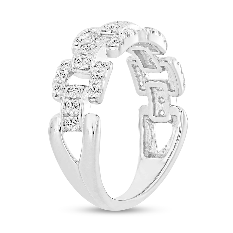 Main Image 2 of 1/2 CT. T.W. Diamond Chain Link Ring in 10K White Gold