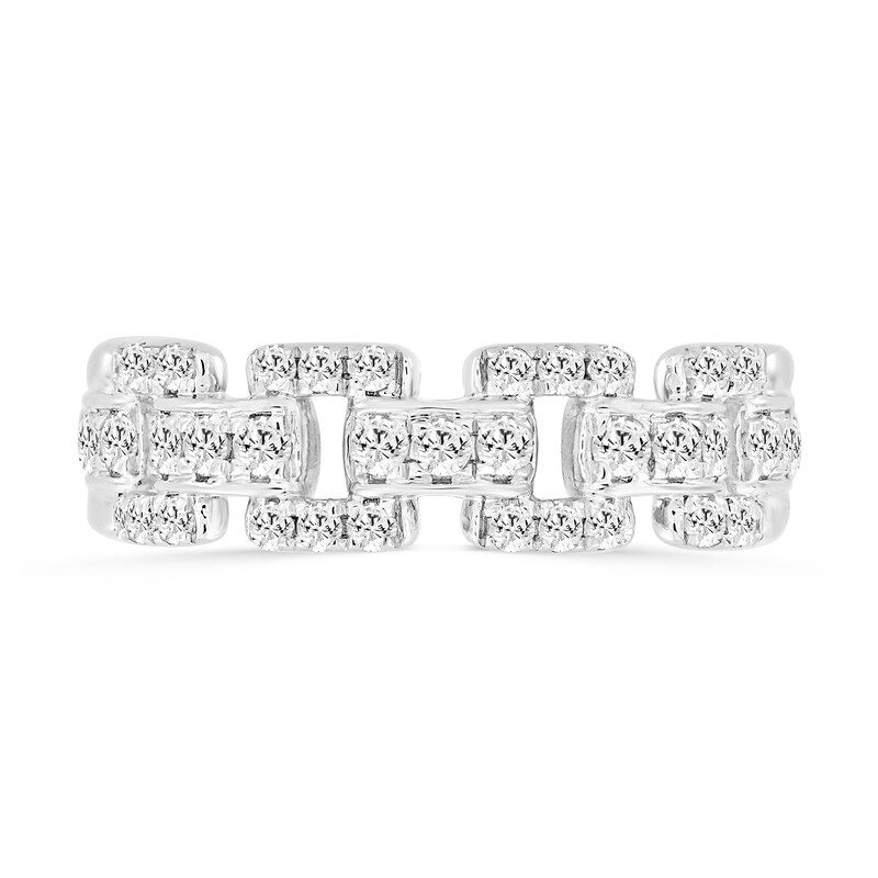 Main Image 3 of 1/2 CT. T.W. Diamond Chain Link Ring in 10K White Gold