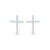 Thumbnail Image 2 of 1/10 CT. T.W. Diamond Cross Stud Earrings in 10K White Gold