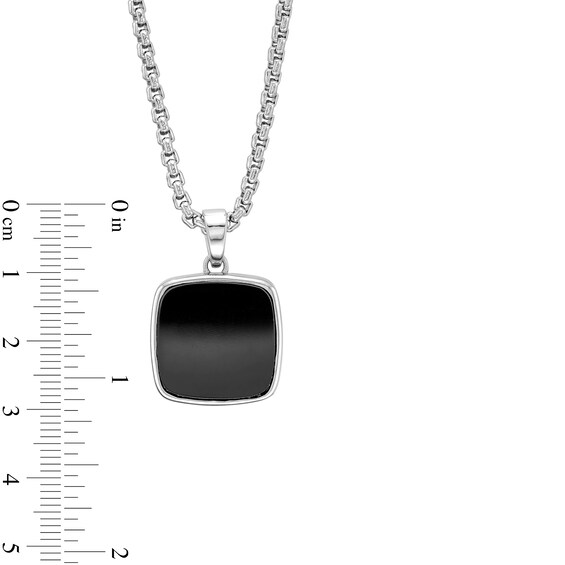 Vera Wang Men 17.0mm Cushion-Shaped Onyx Pendant in Sterling Silver - 22â
