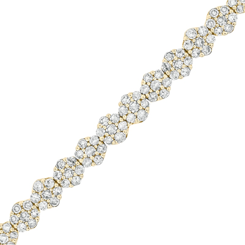 Main Image 2 of 2 CT. T.W. Multi-Diamond Floral Line Bracelet in 10K Gold