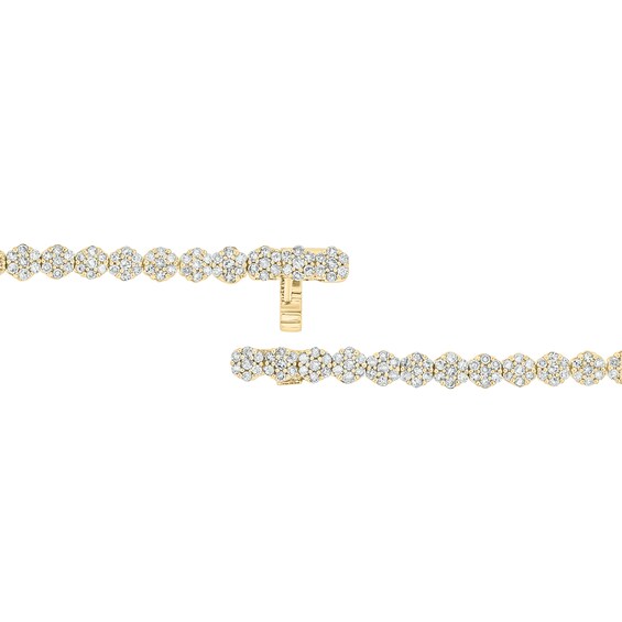 2 CT. T.w. Multi-Diamond Floral Line Bracelet in 10K Gold
