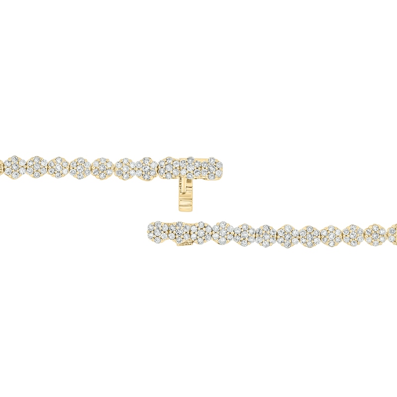 Main Image 3 of 2 CT. T.W. Multi-Diamond Floral Line Bracelet in 10K Gold