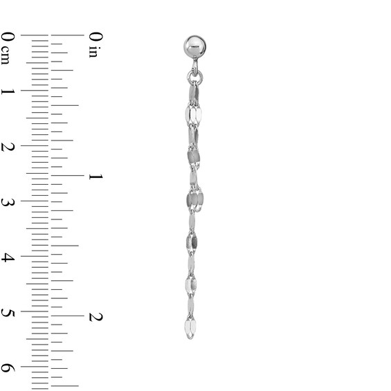 Flat Mirror Chain Link Drop Earrings in Solid Sterling Silver