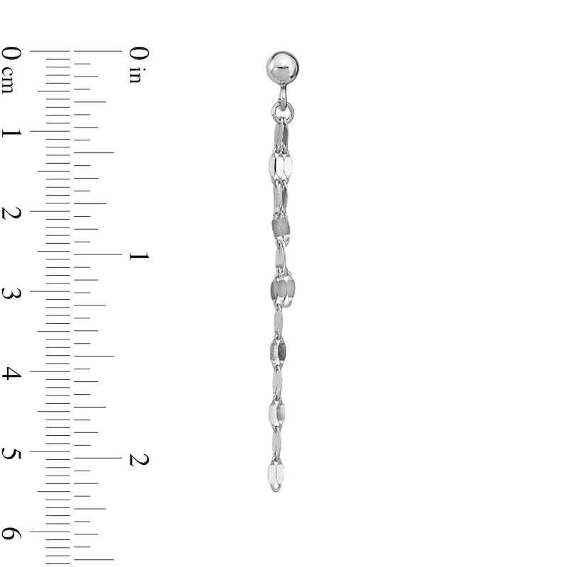 Main Image 2 of Flat Mirror Chain Link Drop Earrings in Solid Sterling Silver