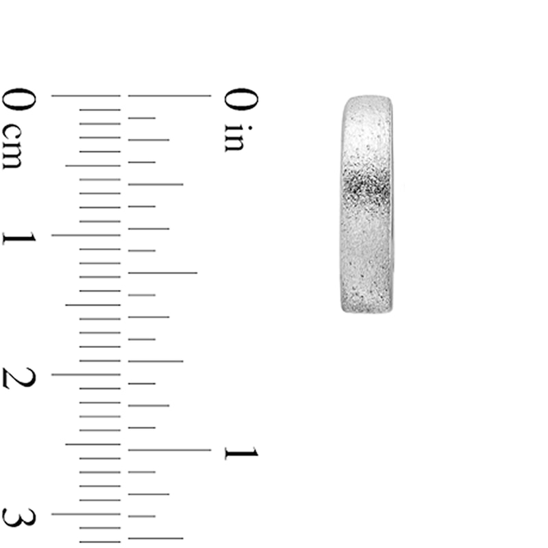 Main Image 2 of 15.45mm Diamond-Cut Oval Hoop Earrings in Hollow Sterling Silver