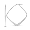Thumbnail Image 1 of 47.45mm Polished and Brushed Square Hoop Earrings in Sterling Silver