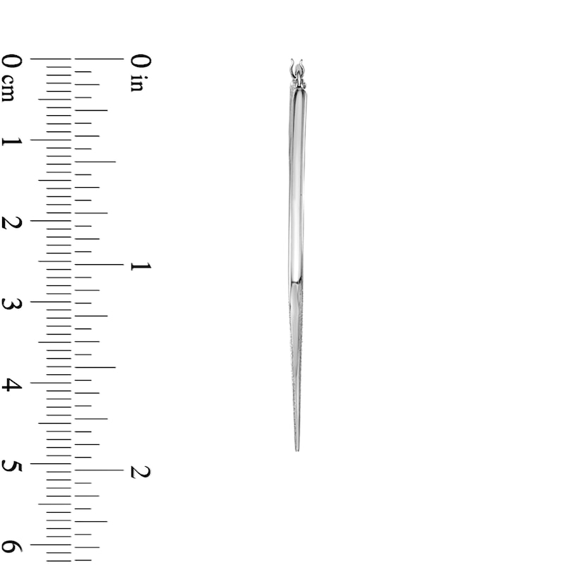 Main Image 2 of 47.45mm Polished and Brushed Square Hoop Earrings in Sterling Silver
