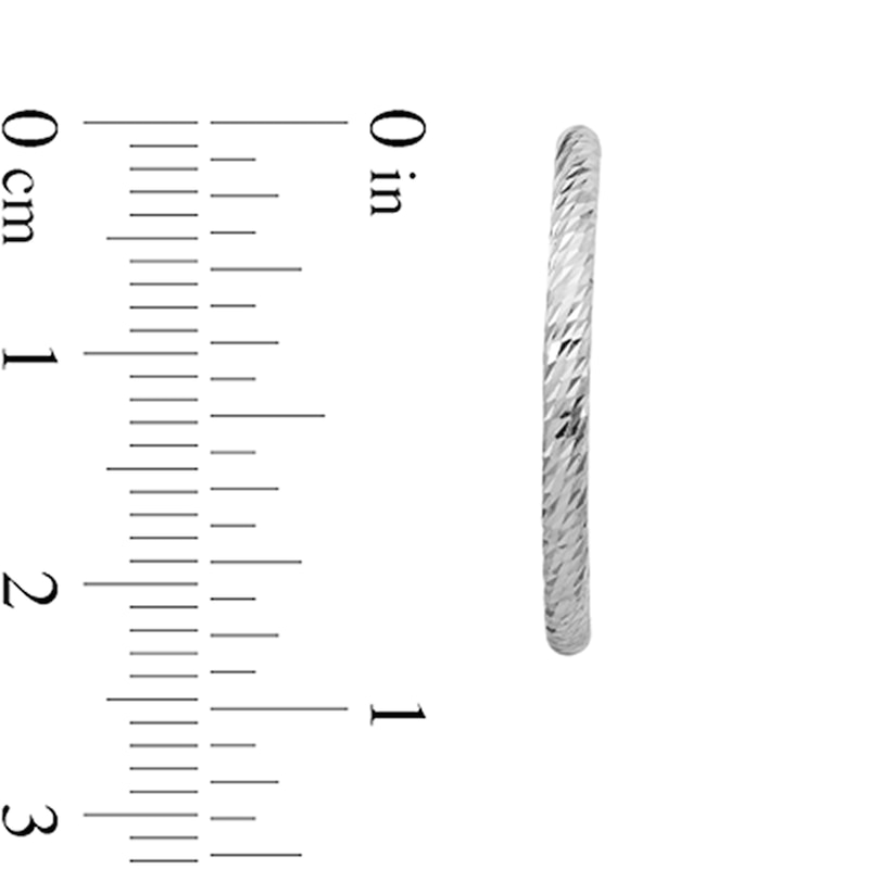 Main Image 2 of 23.0mm Diamond-Cut Twist Open Hoop Earrings in Hollow Sterling Silver
