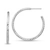 Thumbnail Image 1 of 30.0mm Diamond-Cut Twist Open Hoop Earrings in Hollow Sterling Silver