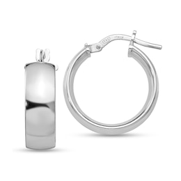 20.25mm Domed Hoop Earrings in Hollow Sterling Silver