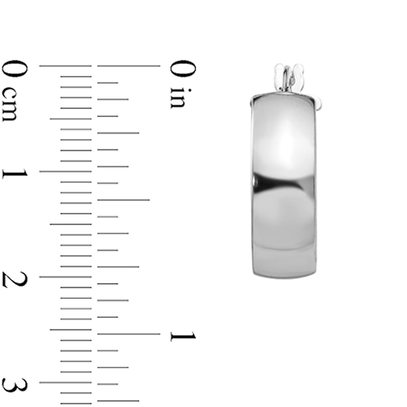 Main Image 2 of 20.25mm Domed Hoop Earrings in Hollow Sterling Silver