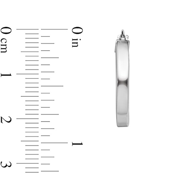 21.5mm Square Tube Hoop Earrings in Hollow Sterling Silver