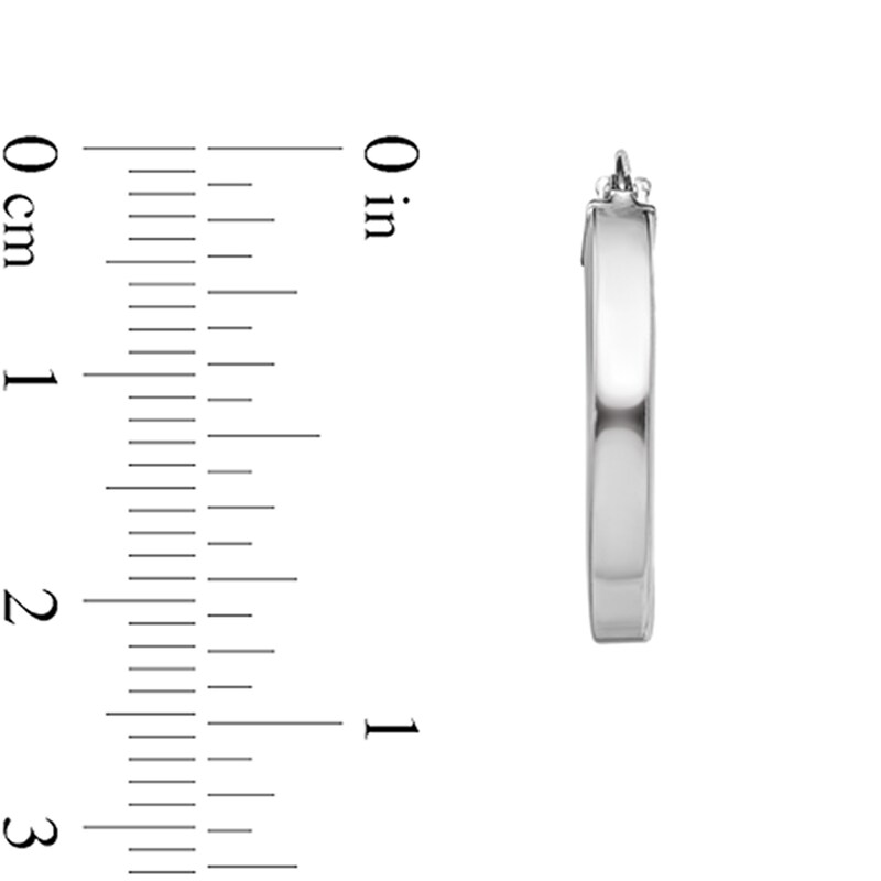 Main Image 2 of 21.5mm Square Tube Hoop Earrings in Hollow Sterling Silver
