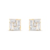 Thumbnail Image 3 of 1/3 CT. T.W. Baguette and Round Certified Lab-Grown Multi-Diamond Square Stud Earrings in 14K Gold (F/SI2)