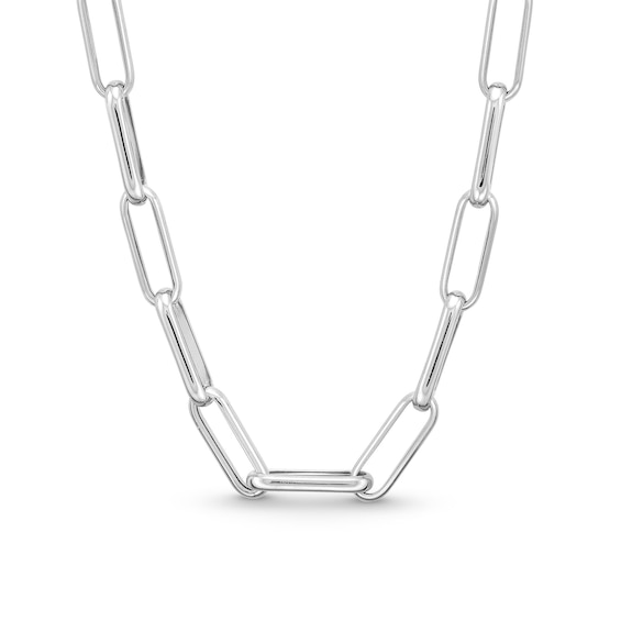 10.0mm Paper Clip Chain Necklace in Hollow Sterling Silver - 18"