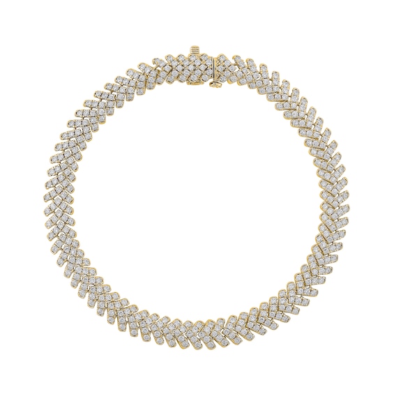 4 CT. T.w. Certified Lab-Grown Diamond Chevron Link Bracelet in 14K Gold (F/Si2)