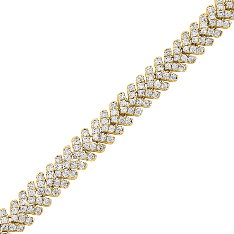 Main Image 2 of 4 CT. T.W. Certified Lab-Grown Diamond Chevron Link Bracelet in 14K Gold (F/SI2)