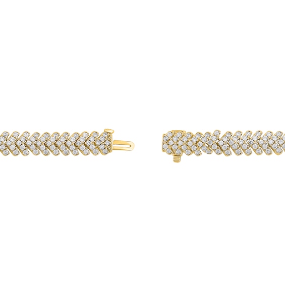 4 CT. T.w. Certified Lab-Grown Diamond Chevron Link Bracelet in 14K Gold (F/Si2)