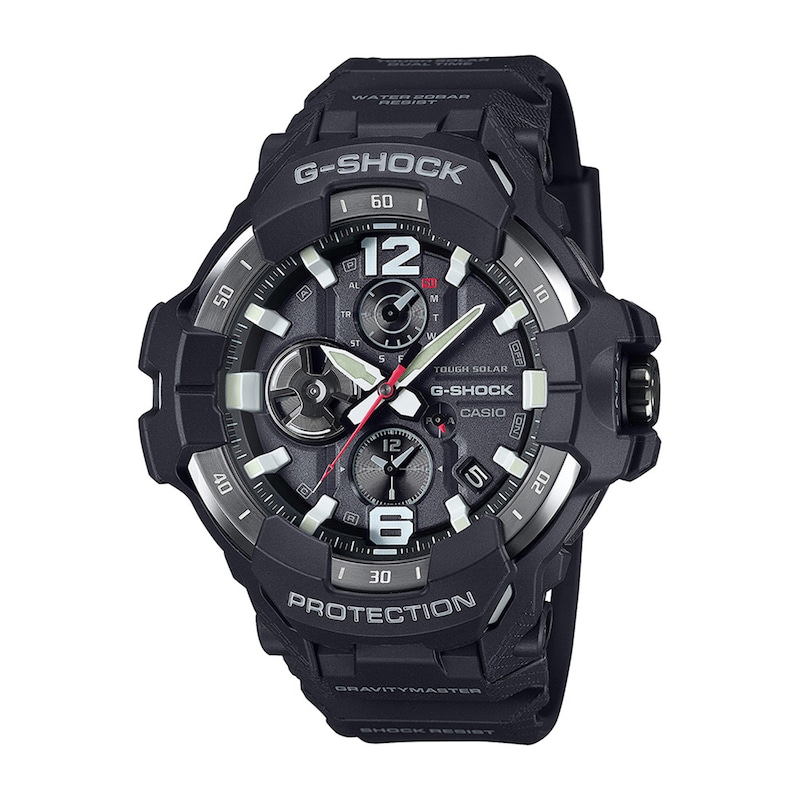 Main Image 1 of Men’s Casio G-Shock Master of G Gravitymaster Solar-Powered Black Resin Strap Watch with Black Dial (Model: GRB300-1A)