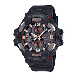 Men’s Casio G-Shock Master of G Gravitymaster Solar-Powered Resin Watch with Black and Orange Dial (Model: GRB300-1A4)