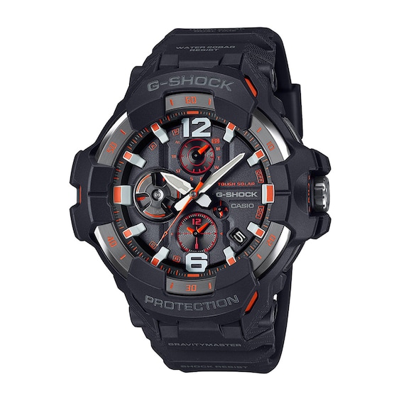 Men’s Casio G-Shock Master of G Gravitymaster Solar-Powered Resin Watch with Black and Orange Dial (Model: Grb300-1A4)