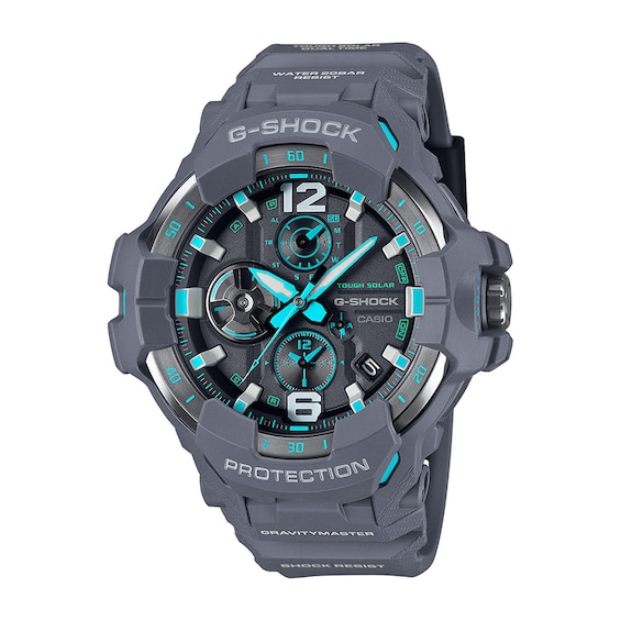 Menâs Casio G-Shock Master of G Gravitymaster Solar-Powered Resin Watch with Black and Blue Dial (Model: Grb300-8A2)