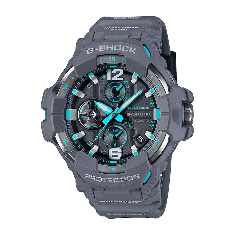 Main Image 1 of Men’s Casio G-Shock Master of G Gravitymaster Solar-Powered Resin Watch with Black and Blue Dial (Model: GRB300-8A2)