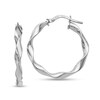 Thumbnail Image 1 of 26.5mm Wavy Twist Hoop Earrings in Hollow Sterling Silver