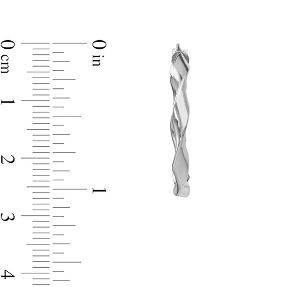 26.5mm Wavy Twist Hoop Earrings in Hollow Sterling Silver
