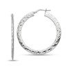 Thumbnail Image 1 of 39.5mm Diamond-Cut Knife Edge Hoop Earrings in Hollow Sterling Silver