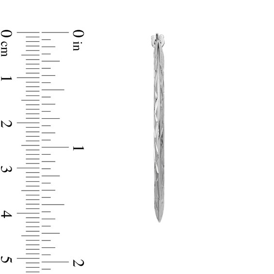 39.5mm Diamond-Cut Knife Edge Hoop Earrings in Hollow Sterling Silver