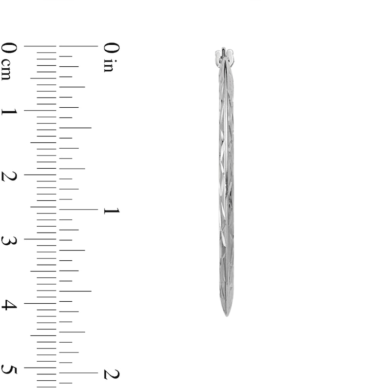 Main Image 2 of 39.5mm Diamond-Cut Knife Edge Hoop Earrings in Hollow Sterling Silver