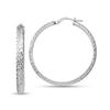 Thumbnail Image 1 of 36.0mm Textured Hoop Earrings in Hollow Sterling Silver