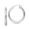 Thumbnail Image 1 of 28.2mm Diamond-Cut Hoop Earrings in Hollow Sterling Silver